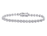 1.00 Carat (ctw G-H, I2-3) DiamondLink Heart Bracelet in Sterling Silver
